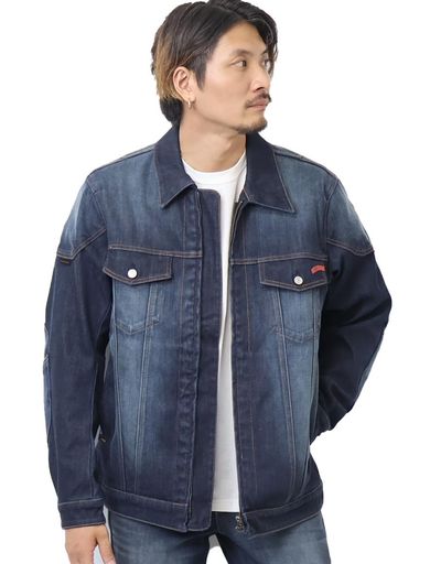 [エドウィン] アウター バイク用 ライダースデニムジャケット Gジャン KBWG01 メンズ ダークブルー M