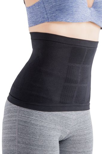 S帯(エスおび) ブラック LL~3L(ウエスト77~93CM) 男女兼用 [ストレッチトレーナー 兼子ただし 完全監修] 腹筋形状圧 お腹引き締め コルセ