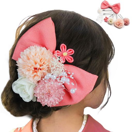 [ANJOU] 3WAY髪飾り 卒業式 成人式 髪飾り リボン 袴 つまみ細工 和玉 水引 カスミソウ 振袖 袴 着物 和風 七五三 浴衣 結婚式 造花 専用